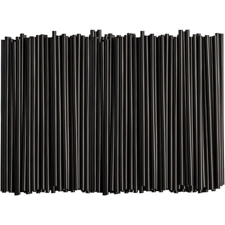 Pailles En Papier Noir - Lot De 100, Diamètre 6 Mm, Longueur 19,7 Cm, Résistantes Aux Boissons Chaudes