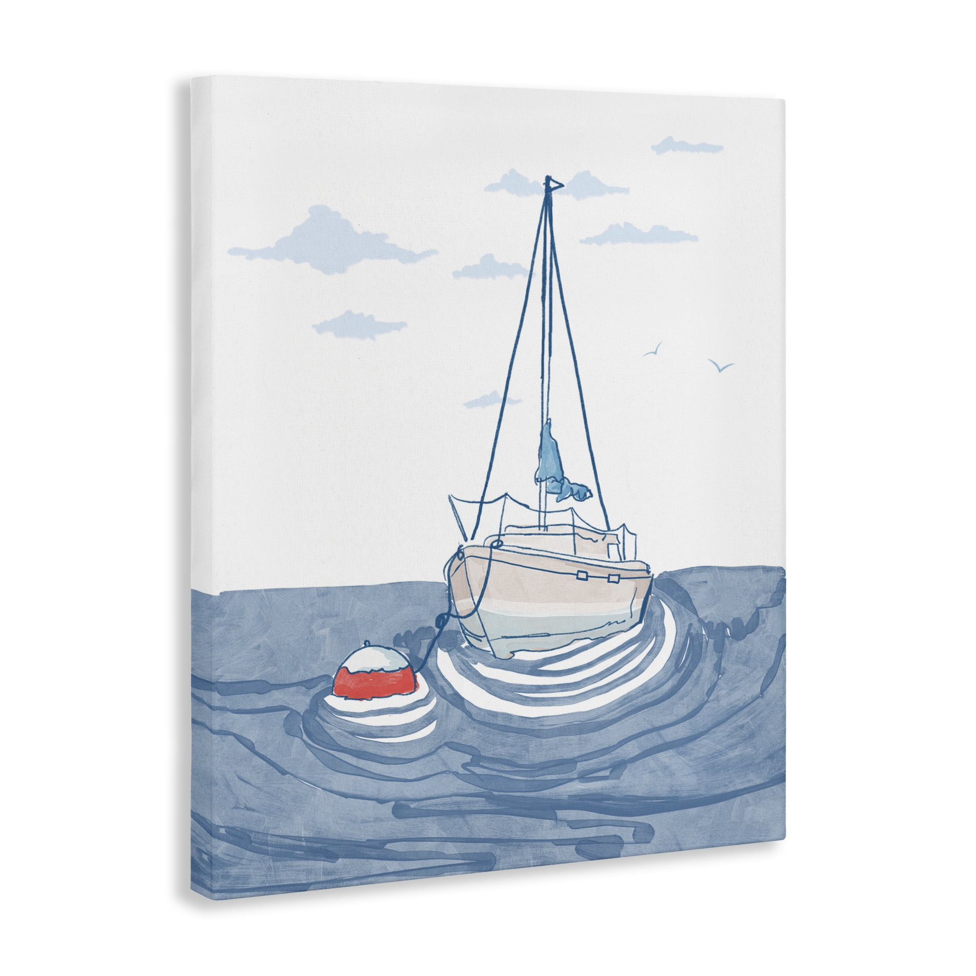 Stupell Industries Cool Tone Sailboat Floating Canvas Wall Art, design by Melissa Tilley