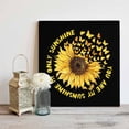 thumbnail image 4 of YOU ARE MY SUNSHINE Framed Canvas Wall Art, Summer Sunflowers Golden Gradient Butterflies Wall Art Painting for Living Room Bedroom Home Decor, 28”x28”, Office Artwork Print, 4 of 9