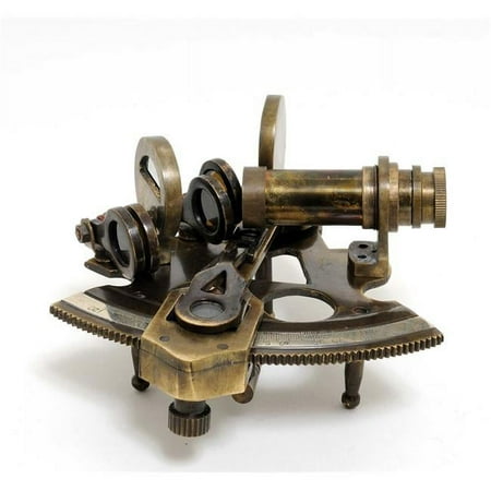 UPC: 4512839552057 | HomeRoots Decor 4-inch x 4-inch x 2.5-inch Nautical Sextant in Leather Case – Small