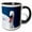 Black/White, variant on 3drose, White Swan in the Blue Water, 11oz Magic Transforming Mug
