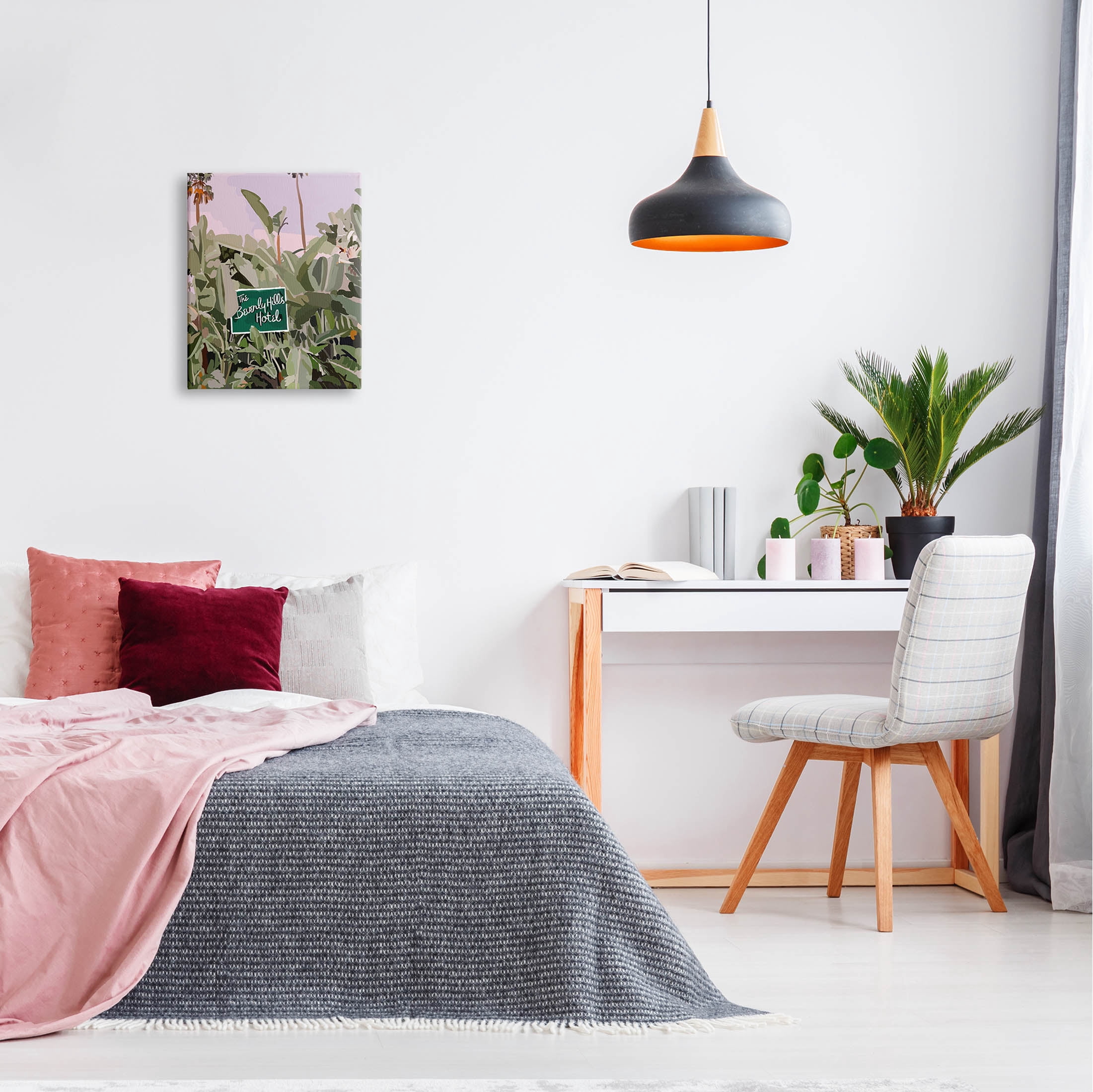 Stupell Industries Beverly Hills Tropical Vacation Graphic Art Gallery Wrapped Canvas Print Wall Art, Design by Amelia Noyes