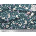 thumbnail image 3 of Soimoi Blue Cotton Duck Fabric Unicorn & Floral Print Fabric by the Yard 56 Inch Wide, 3 of 3