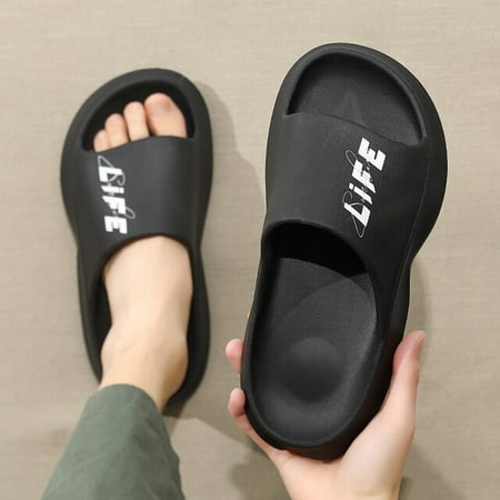 

Summer Man Slippers Flip Flops 2022 New Solid Sandals Men Fashion Outside Thick Non-slip Sole Bathroom Casual Beach Home Slipper