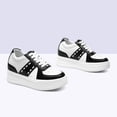 thumbnail image 4 of CMR CHAMARIPA Elevator Shoes For Women - Casual Height Increasing Sneakers Black & White Leather 3.15 Inches / 8 CM, 4 of 7