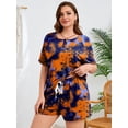 thumbnail image 2 of SHOWMALL Plus Size Activewear Sets for Women Sporty Two Piece Shorts Outfits Gym Running Suits YP Ink Navy 1X, 2 of 7