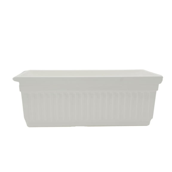The HC Companies 24-Inch Venetian Window Planter Box with Drain Plug, White