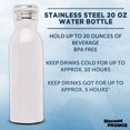 thumbnail image 3 of Stainless Steel Water Bottles by Echo 20 oz. Set of 6, Bulk Pack - Double Wall, Perfect for Coffee, Soda, Other Hot & Cold Beverages - White, 3 of 5