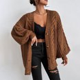 thumbnail image 5 of Womens Oversized Cable Knit Cardigan Sweater Button Front V Neck Long Sleeve Soft Warm Casual Outerwear for Fall Winter Daily Wear Ladies Top, S, 5 of 6