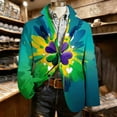 thumbnail image 2 of Men's Blazer Long Sleeve St Patricks Day Printed Button Lapel Collar Casual Lightweight Festival Jackets (XL, Blue), 2 of 5