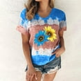 thumbnail image 2 of Hauts pour Femmes Décontractés Été Manches Courtes Tunique Ample T-Shirts Habillés Henley Col Rond Mode Imprimé Blouses Basiques, 2 of 4