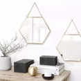 thumbnail image 4 of Espejo hexagonal para colgar en la pared, decoración geométrica dorada con cadena para baño, dormitorio y sala de estar., 4 of 5