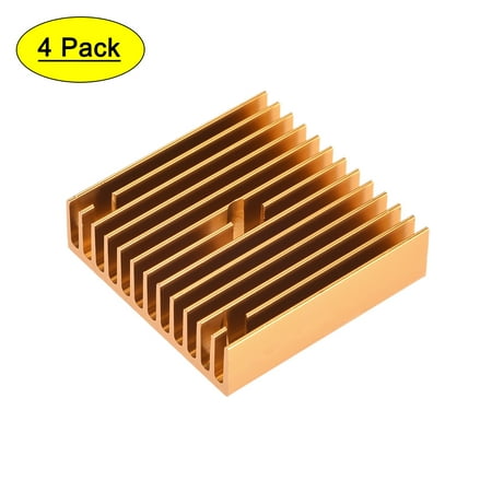UPC: 0038113117506 | Electronics Cooler Heatsink with Hole for Stepper Motor 3D Printer 40x40x11mm Golden 4PCS
