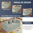thumbnail image 4 of Wiilayok Convertible Sleeper Sofa Bed,Corduroy Modular Folding Mattress Couch with Fixed-Shape Frame,Comfy Futon Sofa Bed for Living Room, Bedroom(80",Light Gray), 4 of 10