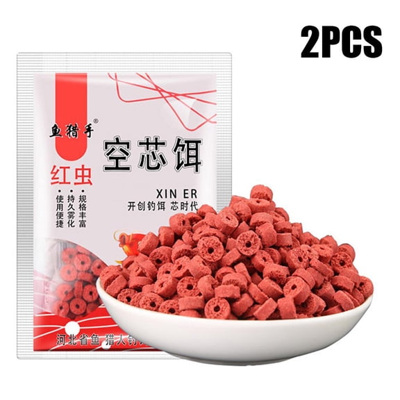 Potent Fish Attractant Pellets - All-Season Fishing Bait Lure with Secure Hook Design, 2 Bags