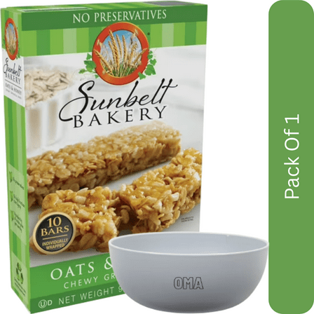 Sunbelt Bakery Oats & Honey Chewy Granola Bars – 10 Count (1.0 oz bars)- With White Bowl By OMA