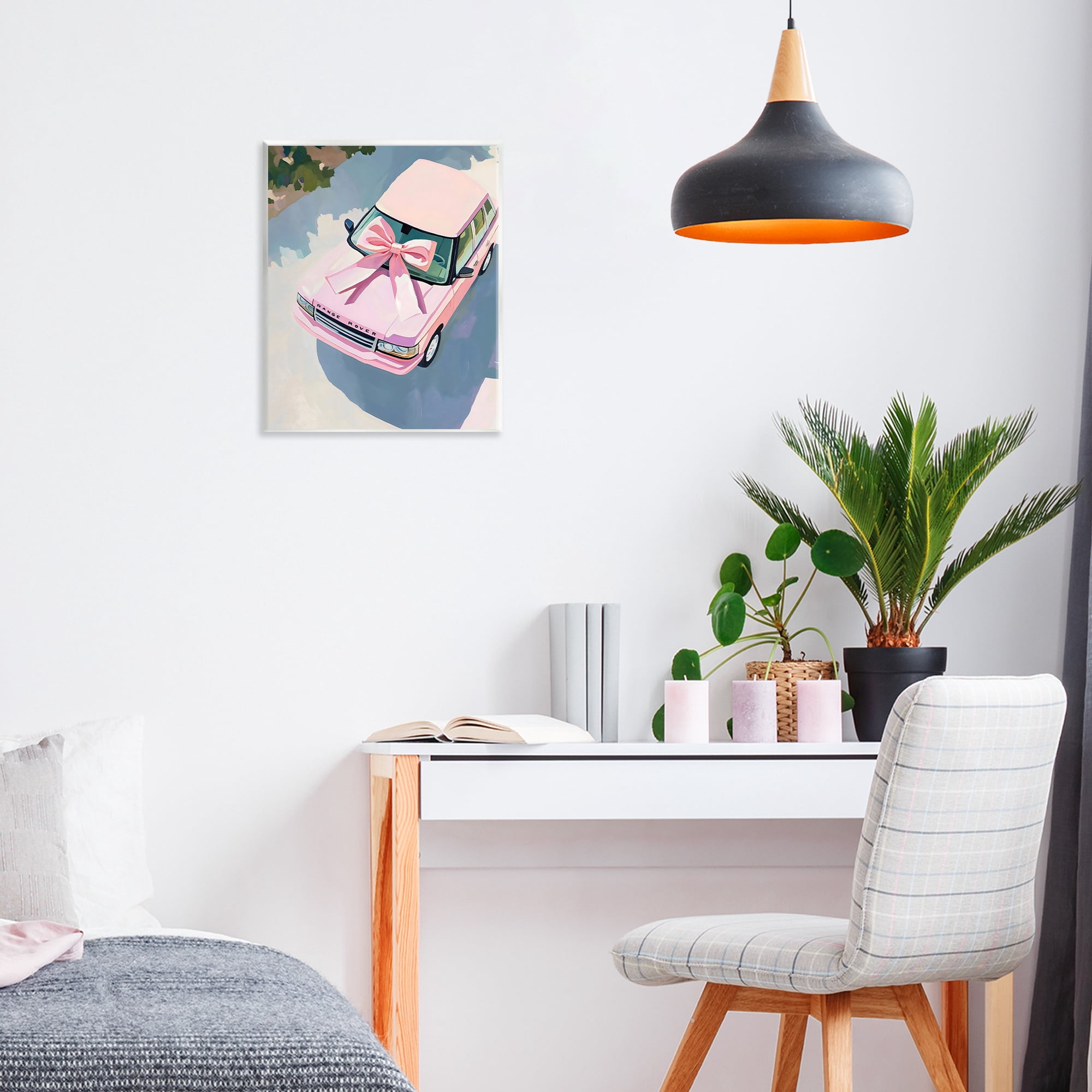 Stupell Industries Pink Luxury Rover with Ribbon Wall Plaque Art, design by The Prints Vibe