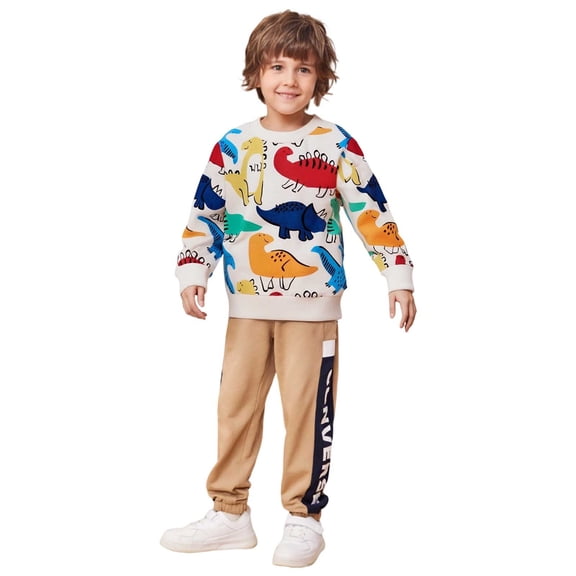 Vividxx Boys Tops Casual Long Sleeve Hooded Sweatshirt For Toddler Kids 1-8 Years Soft Knit Pullover With Cute Cartoon Design For Everyday Wear O-Neck Lovely Dailywear