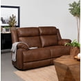 thumbnail image 2 of Ellington Upholstered Padded Arm Loveseat Dark Brown, 2 of 11