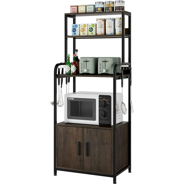 Microwave Stand 4-Tiers Kitchen Storage Fit Mini Fridge Baker¡ ̄s Rack