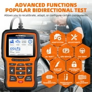 Foxwell NT510 Elite Automotive Bi-directional Scan Tool Fits for Honda Acura OBD2 Scanner All System All Resets Car Diagnostic Scanner Engine Code Reader ABS Bleeding SAS Calibration, Free Update