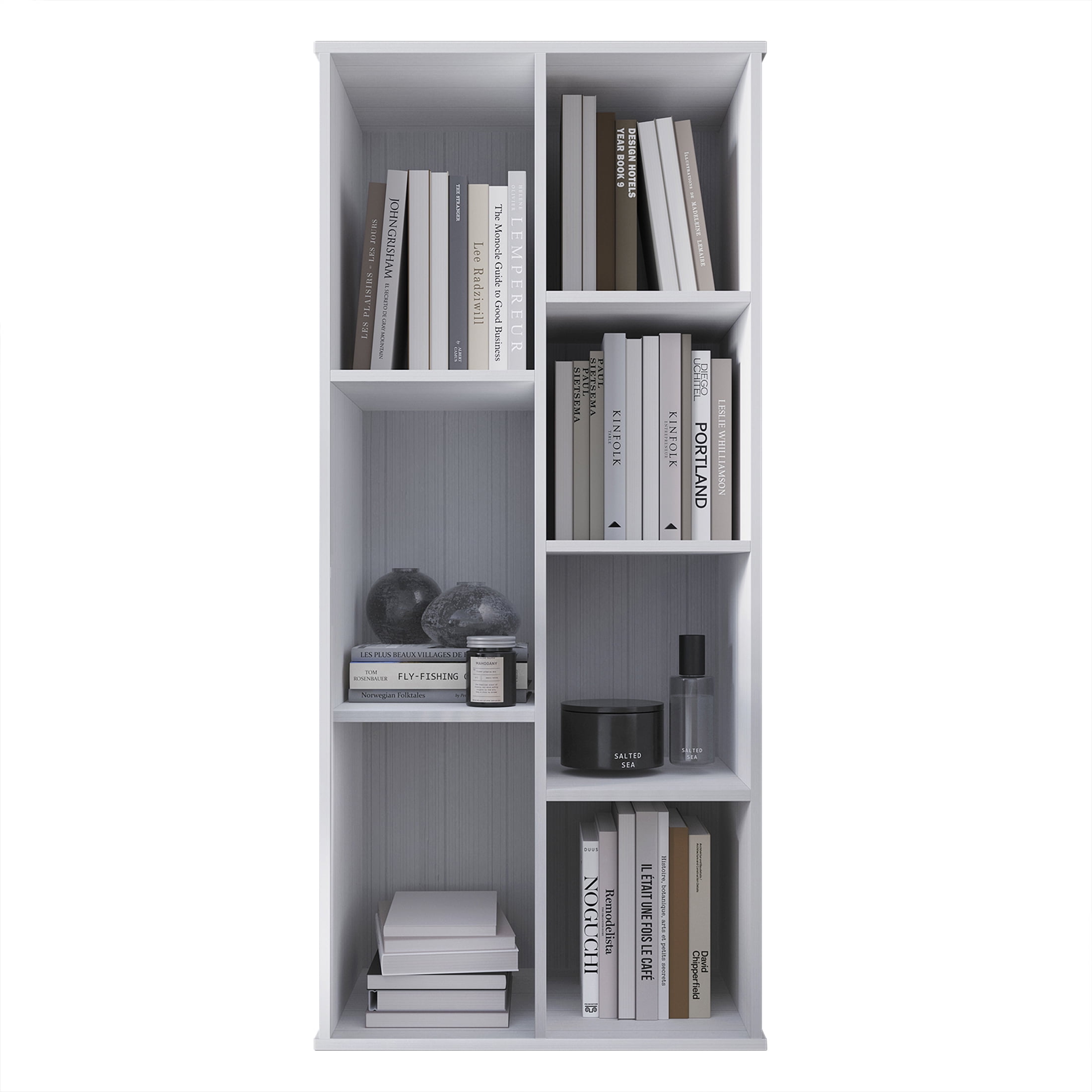 Castle Place Simple 7-Cube Open Shelf Bookcase, White