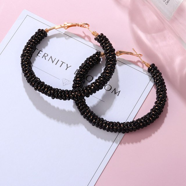 POXAM, nuevos pendientes coreanos llamativos para mujer, bonitos pendientes colgantes geométricos arcílicos negros, joyería de moda Brincos 2020 Tan Jianjun unisex