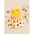 thumbnail image 3 of Nygoyerh 3M 6M 12M 18M Baby Girls Sleeveless Romper Dress Lace Ruffles Sunflower/Watermelon Print Skirt Hem Jumpsuit Newborn Infant Sweet A-line Dress with Headband, 3 of 10