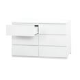 thumbnail image 5 of Spaco 6 Drawer Storage Cabinet, Wood Storage Tower Clothes Organizer with Wavy Drawer Panel, Wide Dresser of 6 Drawers for Indoor as Bedroom, Living Room, White, 5 of 16