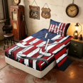 thumbnail image 2 of Manfei Hockey Sport Twin Sheets, American Flag Bedding, Red White Blue, Black Reversible 3-Piece (1 Flat Sheet, 1 Fitted Sheet and 1 Pillowcase), 2 of 6