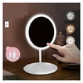 thumbnail image 1 of Miroir de Maquillage à DEL avec Lampe avec Rangement, Miroir Cosmétique de Bureau Rotatif, Lumière, Gradation Réglable, Miroir de Meuble-Lavabo USB, Utilisation Grand, 1 of 7