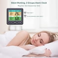 thumbnail image 4 of Temperature & Humidity Indoor Clock Large Screen Background Color Partition Comfort Reminder Limit Alarm, 4 of 8