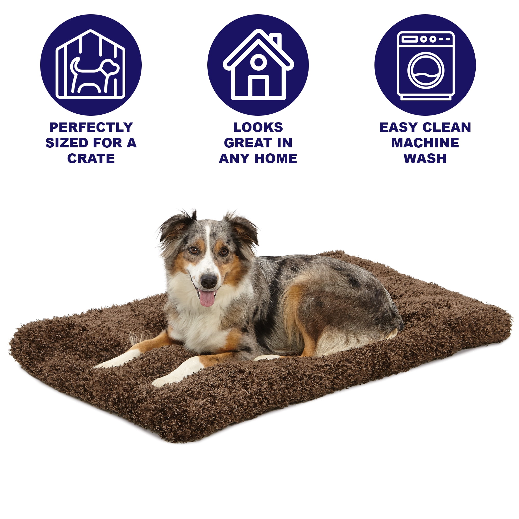 Mid-West Homes for Pets Quiet Time Dog Bed & Crate Mat, Deluxe Ombre Swirl, 36", Cocoa Brown