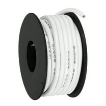 Uxcell 14AWG Flexible Silicone Wire 6m/20ft, 14 Gauge Tinned Copper Electrical Stranded Wire 200 Celsius/392 Fahrenheit High Temperature Hookup Spool for DIY Model Wiring, White