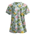 thumbnail image 2 of NIEWTR Women's V Neck Floral Print Scrub Tops Breathable Nursing Uniform Shirts with Pockets Wrinkle Resistant Fabric(Sky Blue,S), 2 of 3