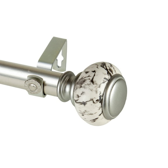 Domovina Kiara 1-inch Single Curtian Rod-Color:Satin Nickel,Size:48-84"