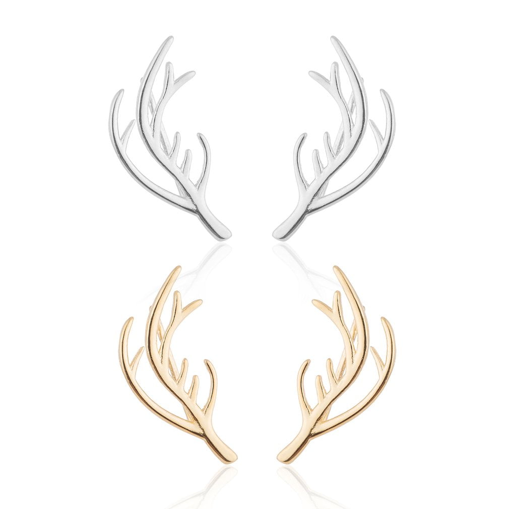 16g Pair of Silver Plated Antlers