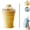 Yellow, variant on 2-in-1 Collapsible Silicone Ice Ball Maker Cup, Reusable Portable Ice Sphere Mold with Straw & Lid, Easy Demolding, For Coffee, Juice, Camping Office Gym