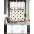 thumbnail image 6 of No Hook Cloth Fabric Shower Curtain with Snap in Liner, Star Rustic Waterproof Shower Curtains Set with See Through Top Window, Farmhouse Country Star Barn Berry Brown Bath Curtains Shower 72"x78", 6 of 6