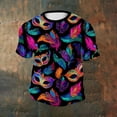 thumbnail image 5 of Ceisia Men's Loose Fit Mardi Gras Tie Dye T-shirt Short Sleeve Round Neck Festival Casual Daily Summer Tee Tops Purple L Gifts, 5 of 5
