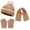 Coffee, variant on Children's Winter Hats Gloves Scarf Set, Knitted Lined Beanie Hat Scarf Mittens Set for Boys and Girls
