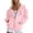 Pink, variant on Women Casual Zip Up Hoodies Long Sleeve Track Jacket Cancer Awareness Ribbon Print Year Round Comfort Pairs Well With Denim Jeans Blue S
