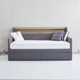 thumbnail image 5 of Litake Twin Size Daybed With 2 Storage Drawers And Storage Headboard, PU Leather Upholstered Daybed Bed Frame With Charging Station And RGB LED Lights For Bedroom, No Spring Box Needed, 5 of 9