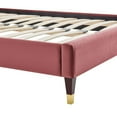 thumbnail image 5 of Modway Harlow Queen Performance Velvet Platform Bed Frame in Dusty Rose, 5 of 7