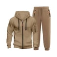 thumbnail image 6 of Mens 2 Piece Casual Tracksuits Full Zip Hoodies Sweatshirt Jogging Sweatpant Fashionable Running Sports Suits Khaki 5 L, 6 of 6