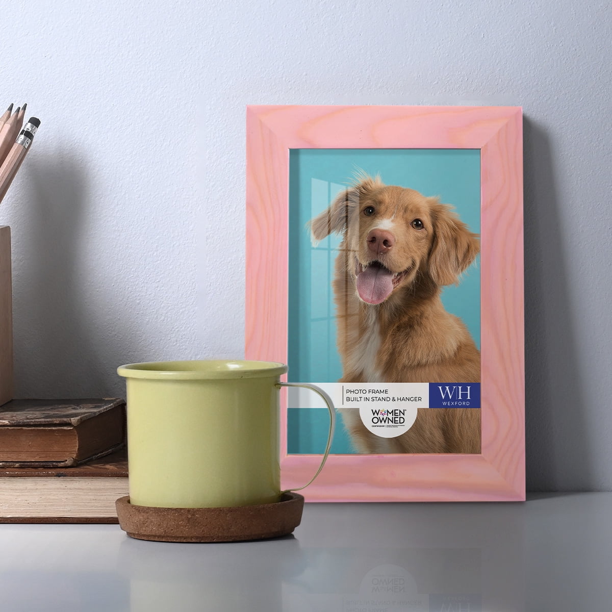 Woodgrain 4 in. x 6 in. Sunset Pink Picture Frame Set (Set of 4)