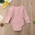 thumbnail image 4 of Diconna Newborn Baby Long Sleeve Romper Knitted Rib Casual Button Jumpsuit, 4 of 7