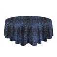 thumbnail image 5 of Dark Blue Christmas Snowflake Pattern Round Tablecloth 60"x60",Wrinkle Wipeable Table Cloth for Kitchen Dining Room Picnic Patio Party, 5 of 6