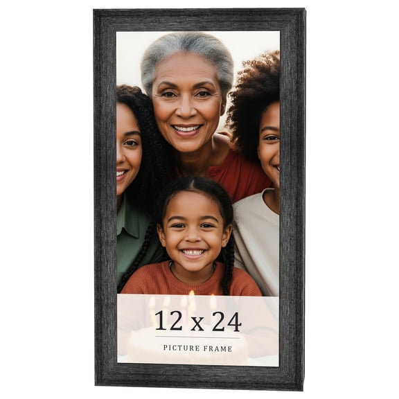 12x24 Frame Black Real Wood Picture Frame Width 1.5 inches | Interior Frame Depth 0.5 inches | Barn