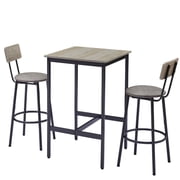 3-piece Dining Table Set,Counter Height Dining Set with Table and 2 Bar Chairs, Modern Small Dining Table Set, Countertop Kitchen Pub Set for Bar/Breakfast Nook/Dining Room/Living Room, JA1655